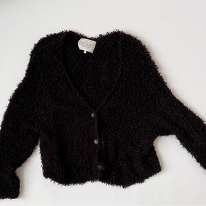 Rachel Roy Black Fuzzy Women's Sweater